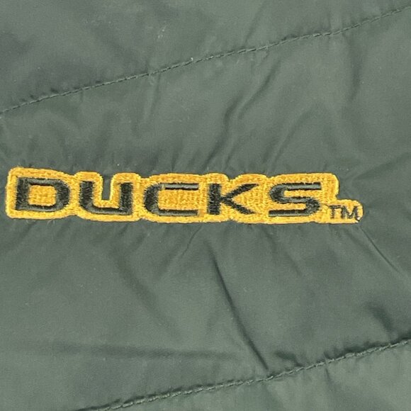 Oregon Ducks Puffer Vest Men’s M Green Full Zip Sleeveless Zip Pockets - Picture 7 of 7